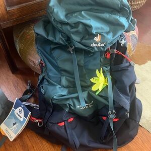 Deuter Women's Teal and Navy Trekking Backpack